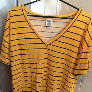 Yellow striped PINK shirt